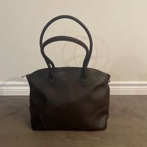 Danier Chocolate Brown Leather Tote